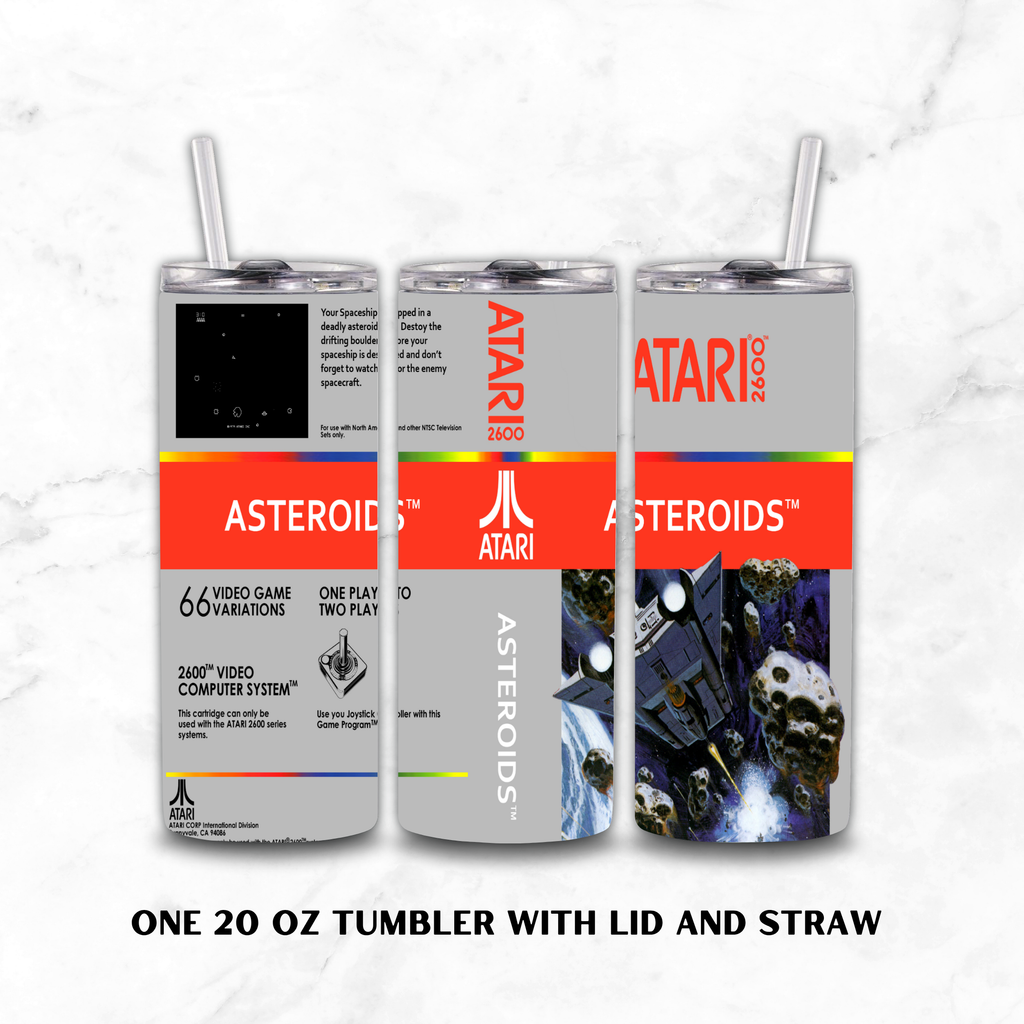 Asteroids Atari 2600 Custom Gaming Tumbler