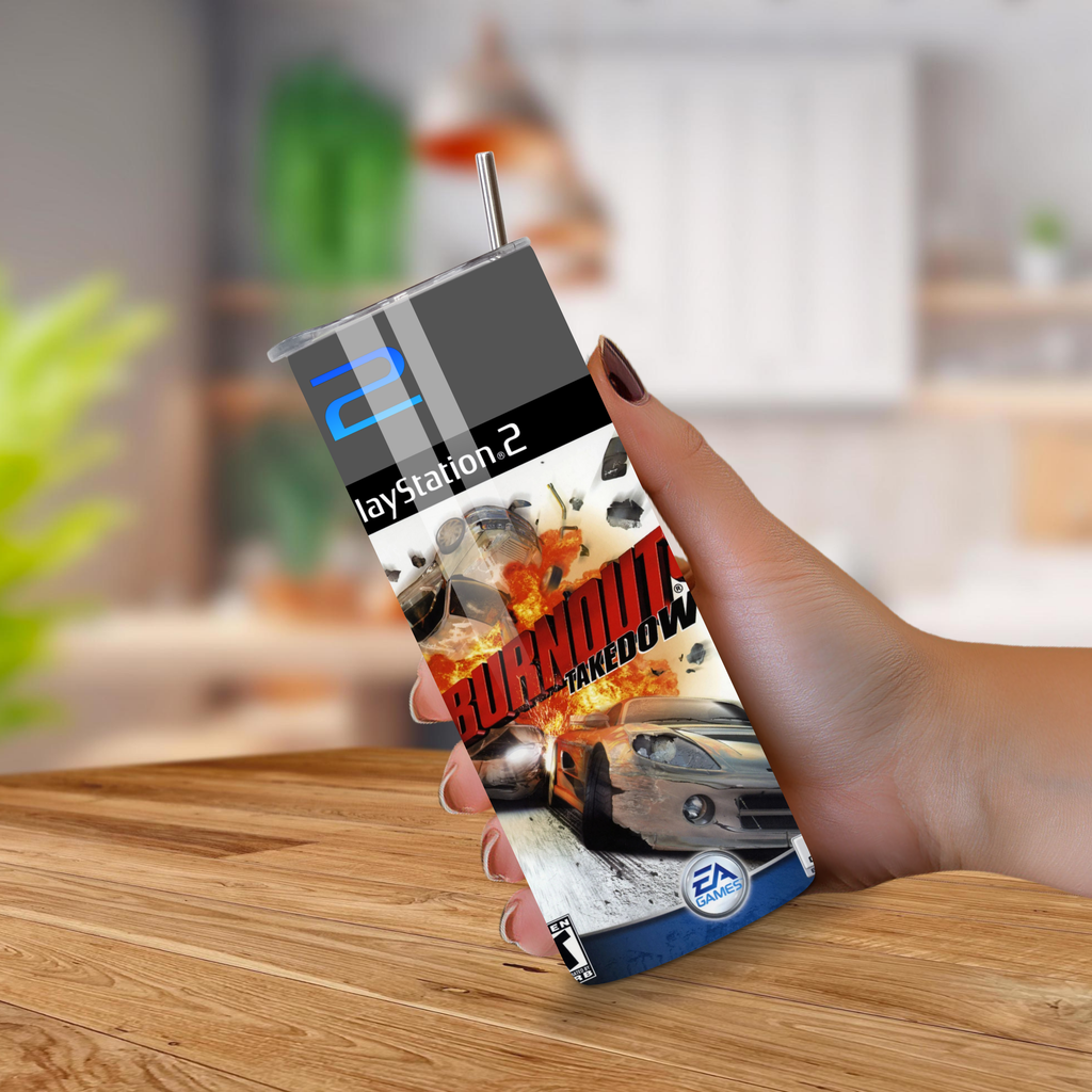 Burnout 3 Takedown PS2 20oz Tumbler-Sports Water Bottle