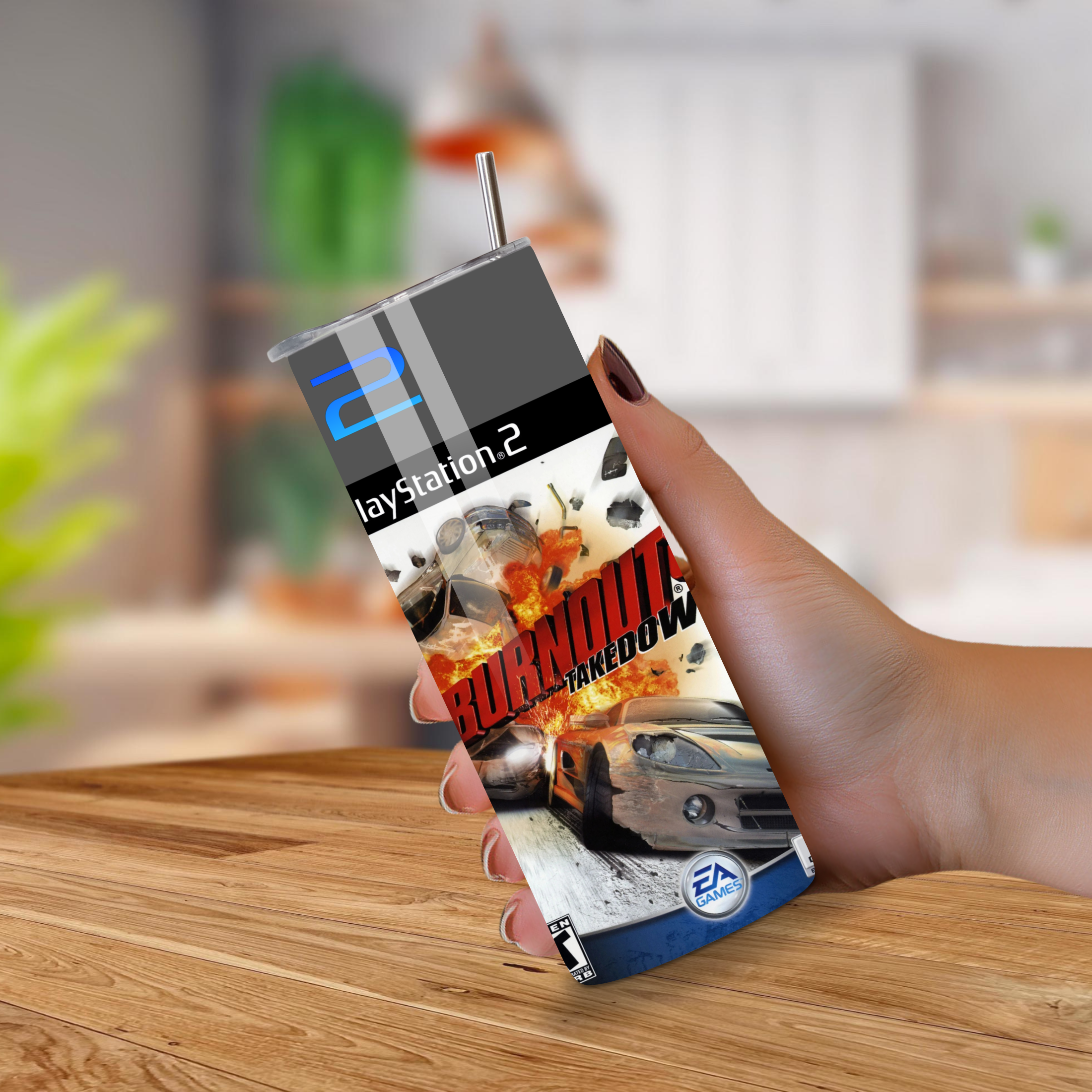 Burnout 3 Takedown PS2 20oz Tumbler-Sports Water Bottle