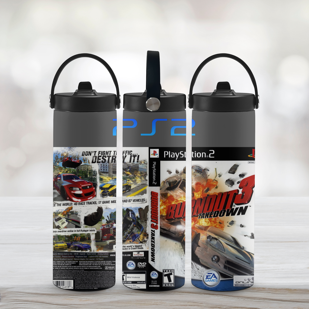 Burnout 3 Takedown PS2 20oz Tumbler-Sports Water Bottle