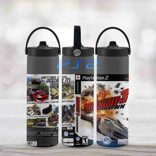 Burnout 3 Takedown PS2 20oz Tumbler-Sports Water Bottle