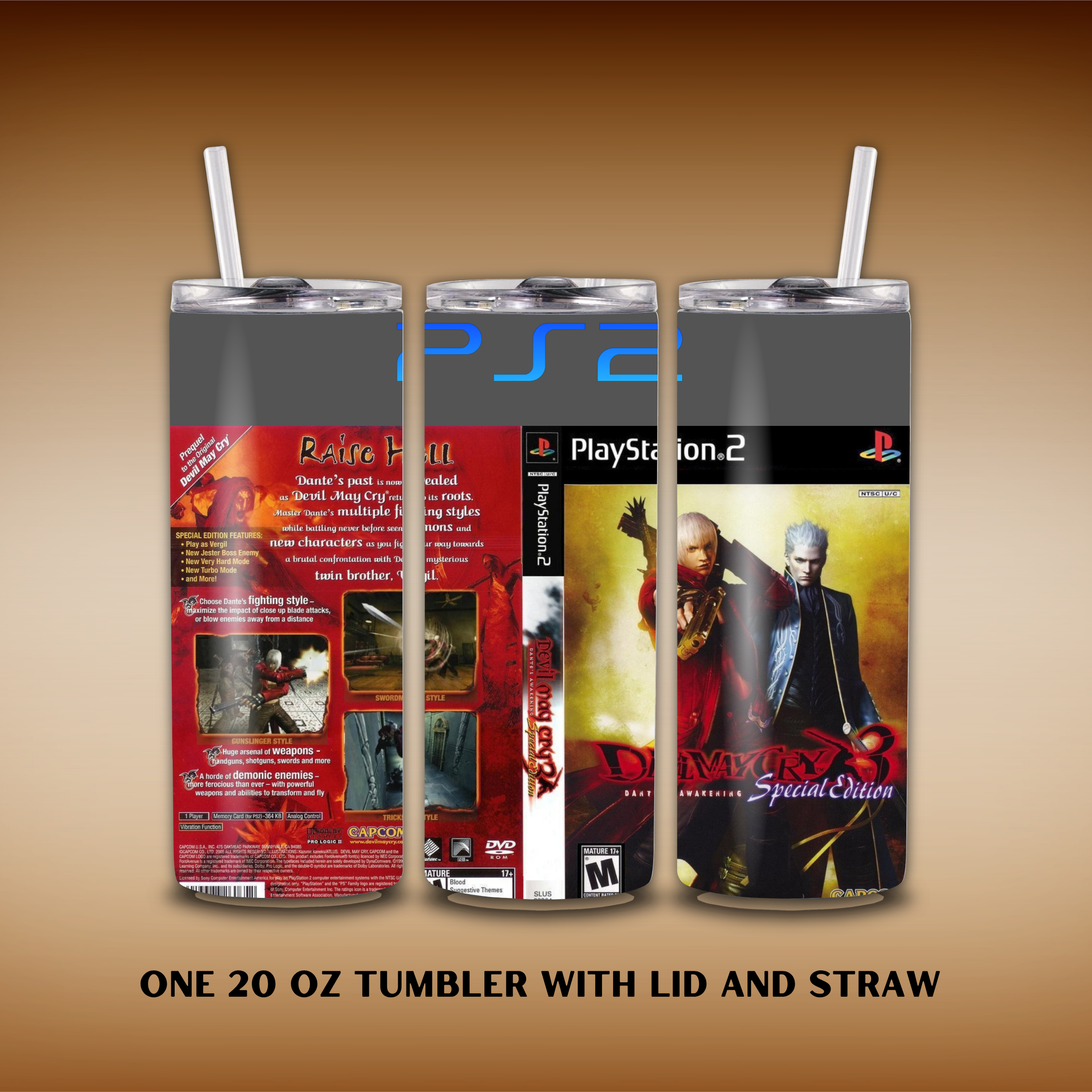Devil May Cry 3 PS2 20oz Tumbler-Sports Water Bottle