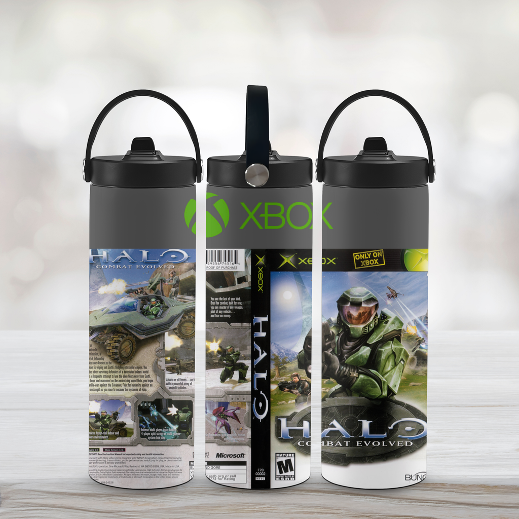 Three sports water bottle with Halo Combat Evolved theme