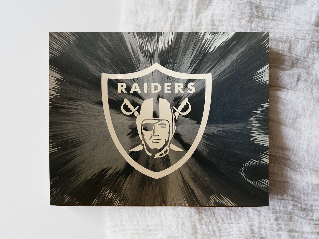 Spin Art canvas of Las Vegas Raiders football logo