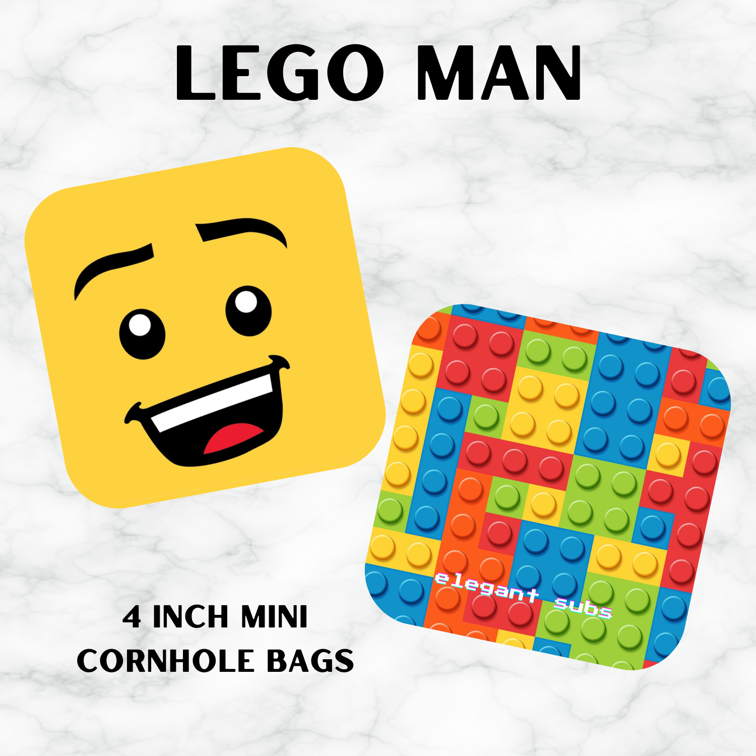 Lego-Mini Cornhole Bags-4 inch Cornhole Bags-Mini Bags-4x4 Cornhole Bags