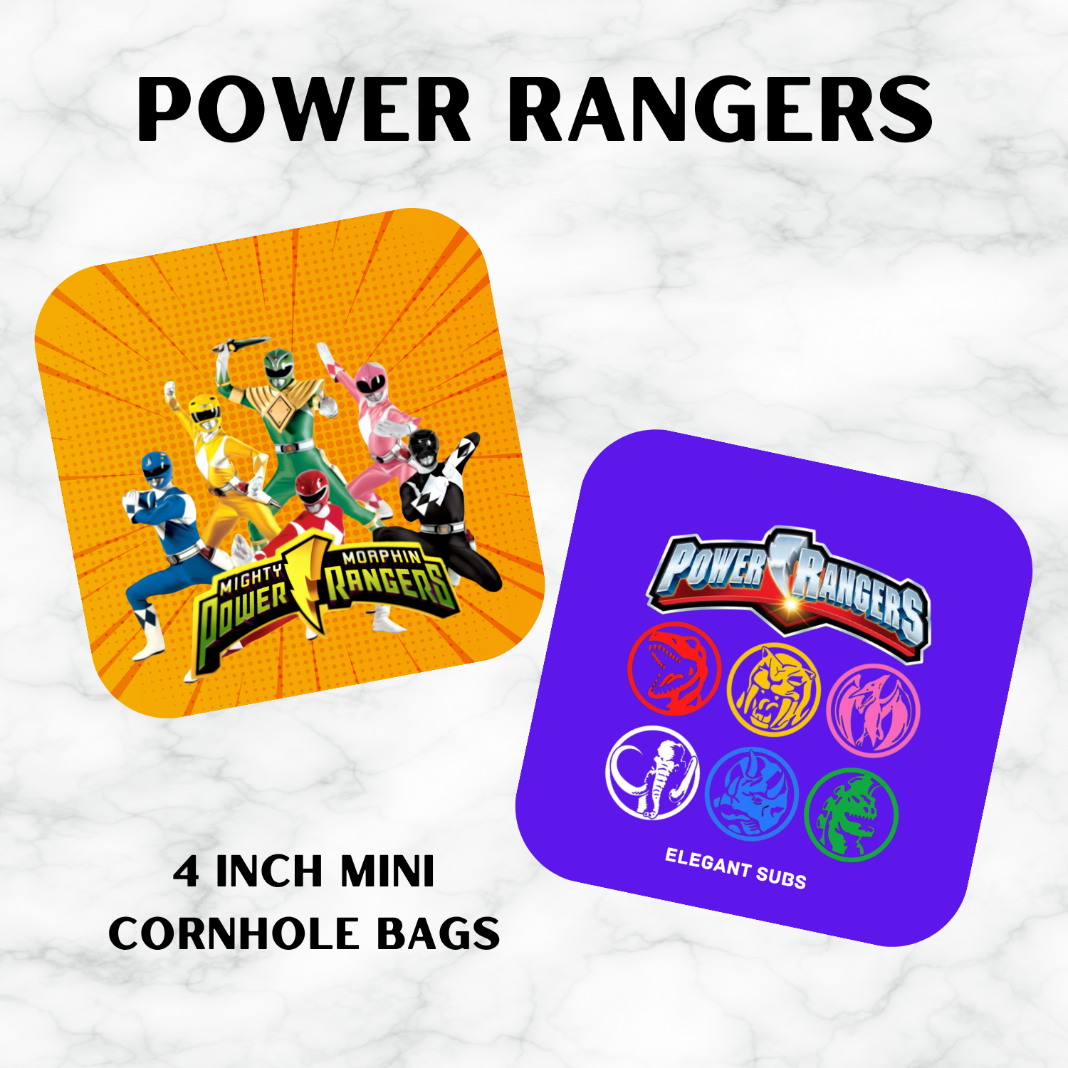 Mighty Morphin Power Rangers Mini Cornhole Bags-4 inch Cornhole Bags