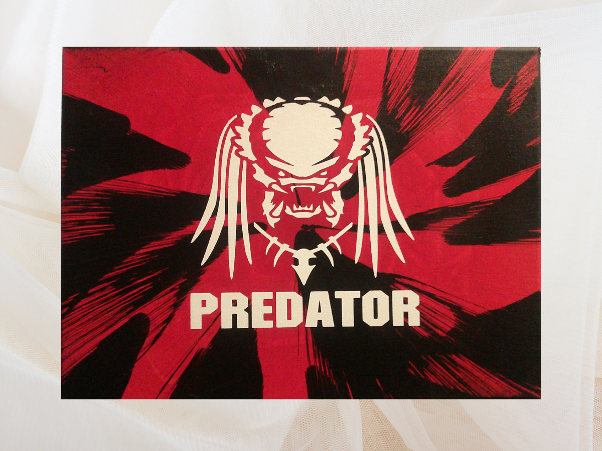 Predator Spin Art canvas wall art on a white background