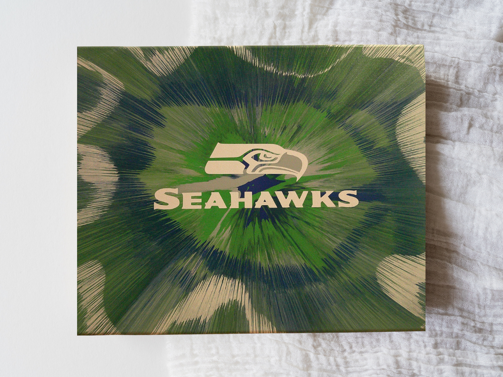 Custom spin art with Seattle Seahawks logo 