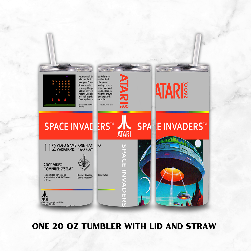 Space Invaders Atari 2600 Custom Gaming Tumbler
