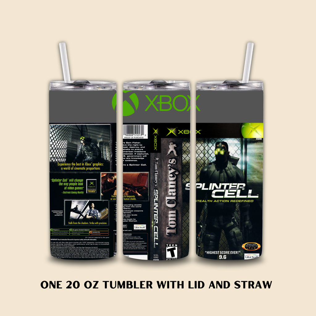 Splinter Cell Xbox 20oz Tumbler-Sports Water Bottle