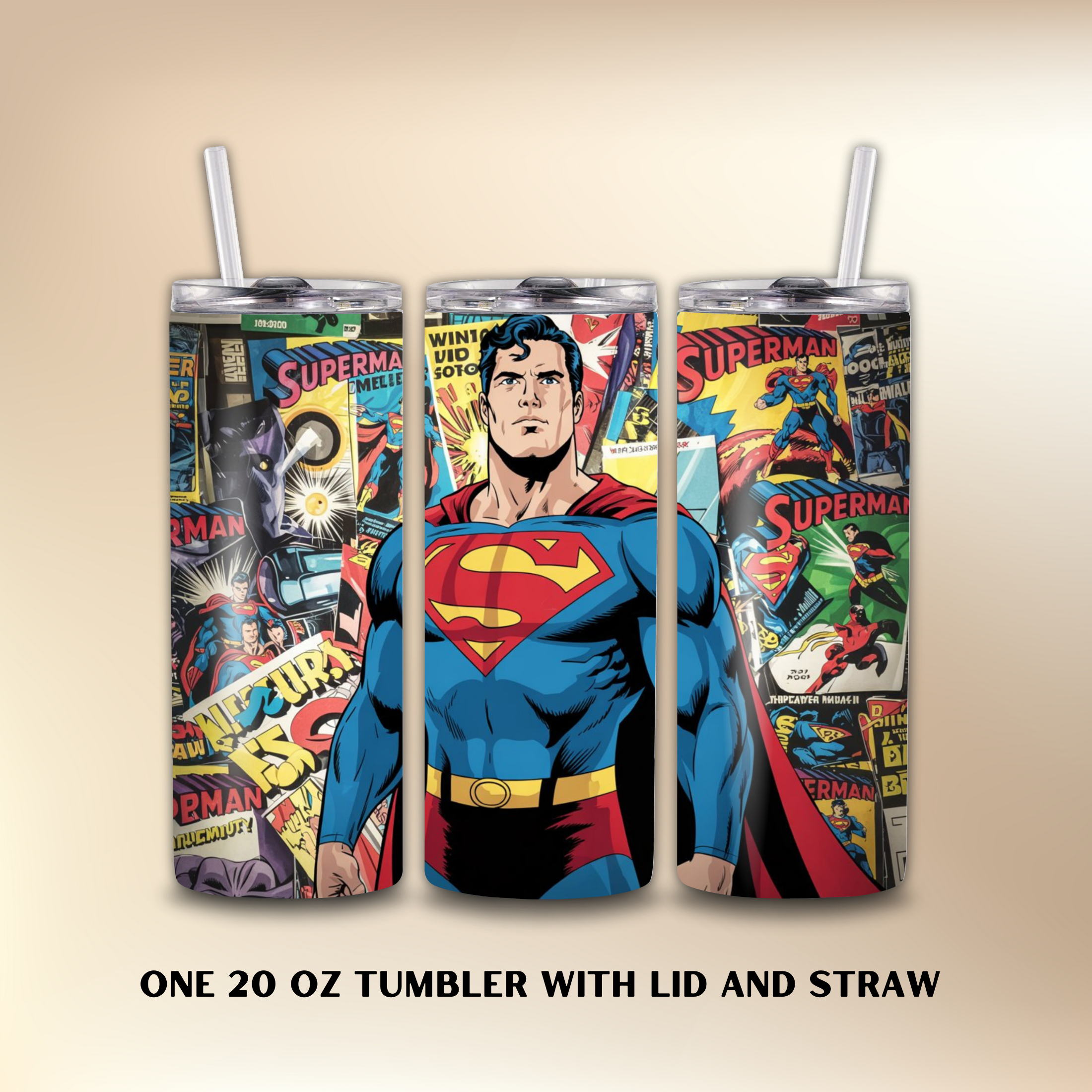 Superman 20oz Tumbler or Sports Water Bottle