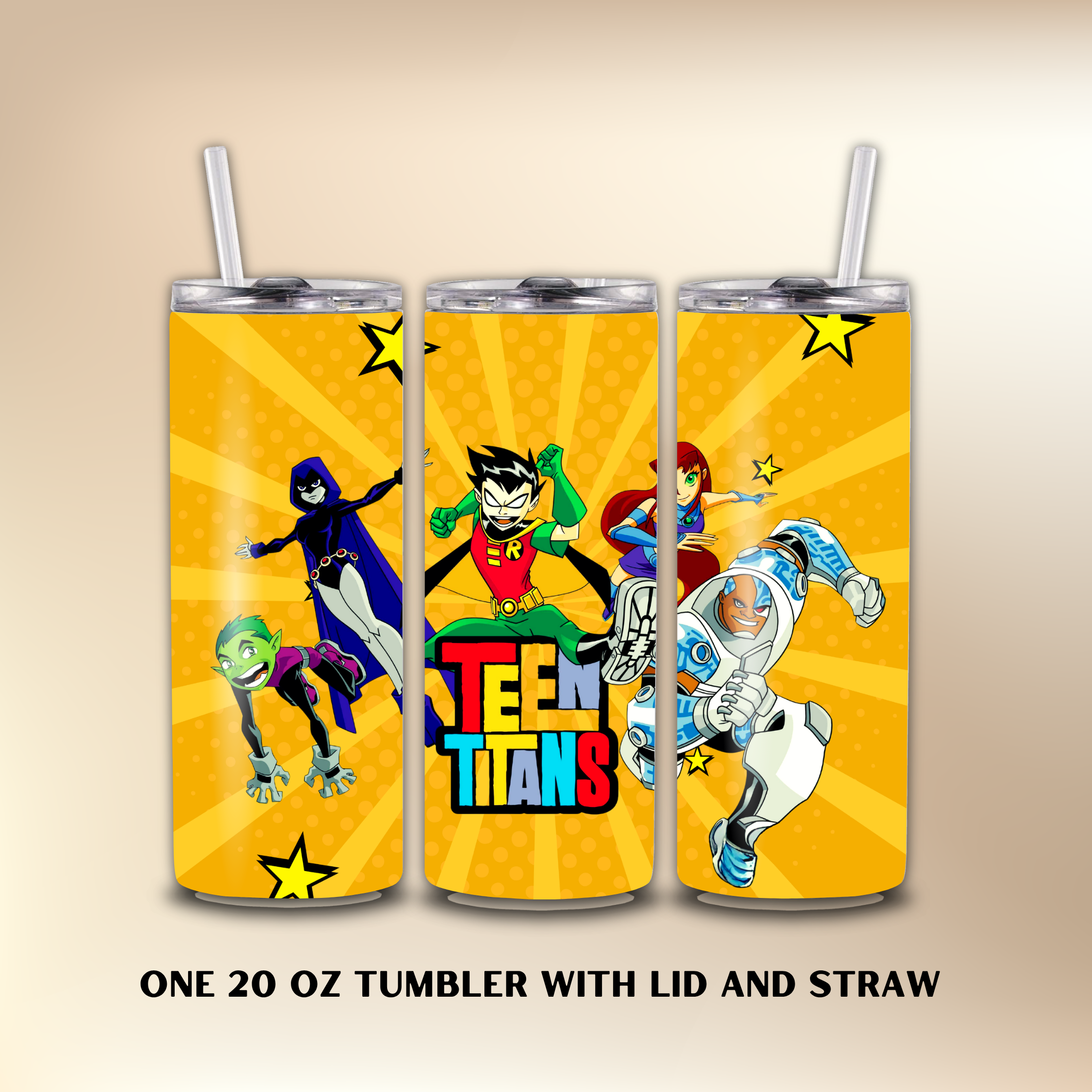 Teen Titans-20oz Tumbler-Sports Water Bottle-Cartoon Character-Custom Tumbler Cups