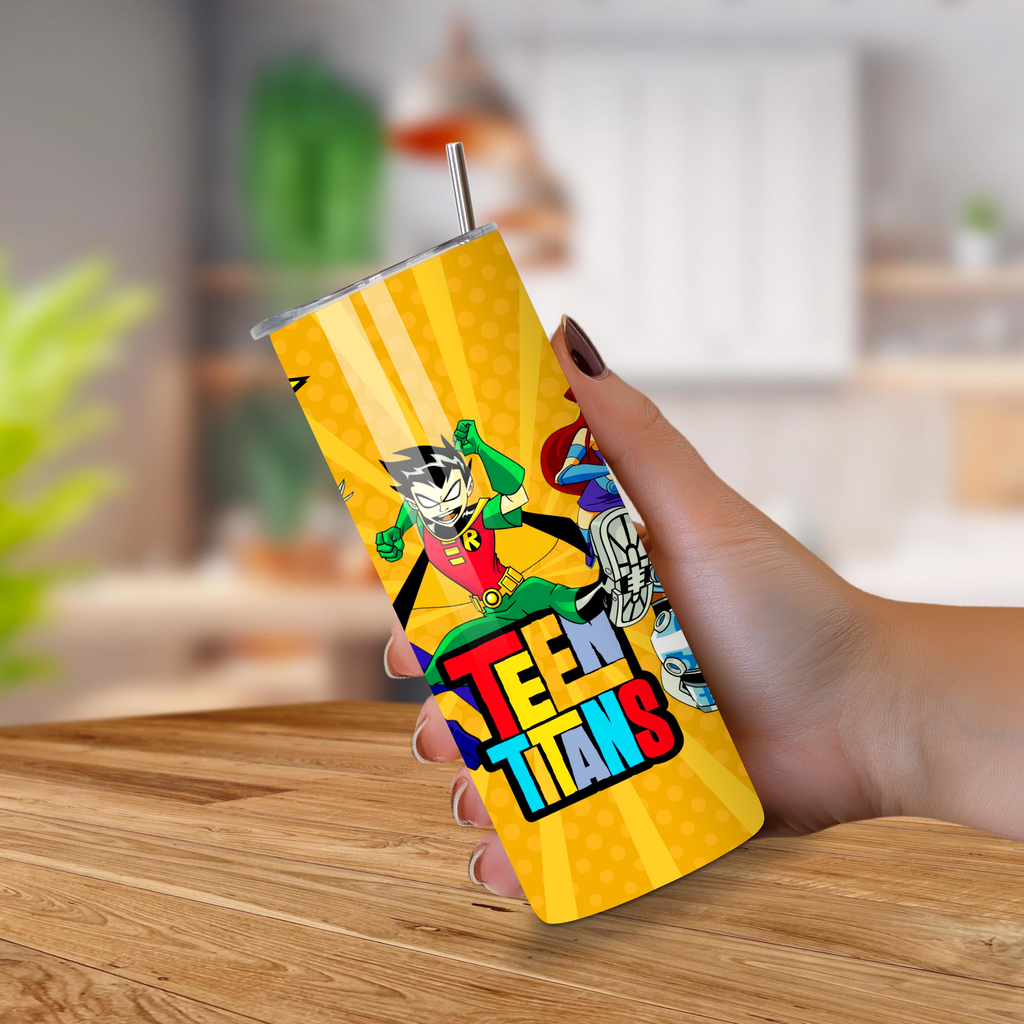 Teen Titans-20oz Tumbler-Sports Water Bottle-Cartoon Character-Custom Tumbler Cups