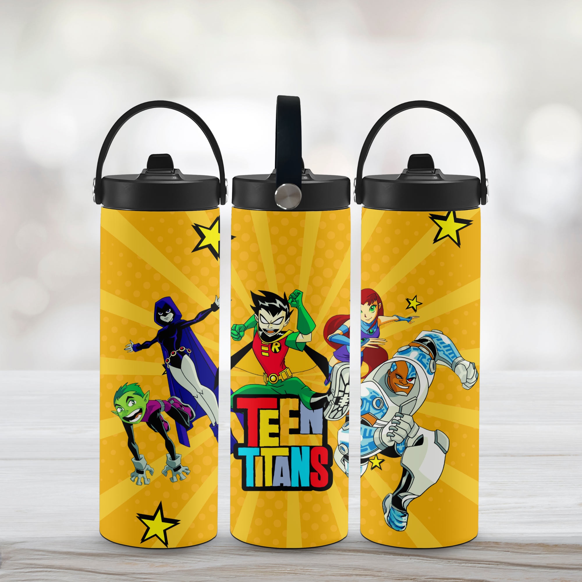Teen Titans-20oz Tumbler-Sports Water Bottle-Cartoon Character-Custom Tumbler Cups